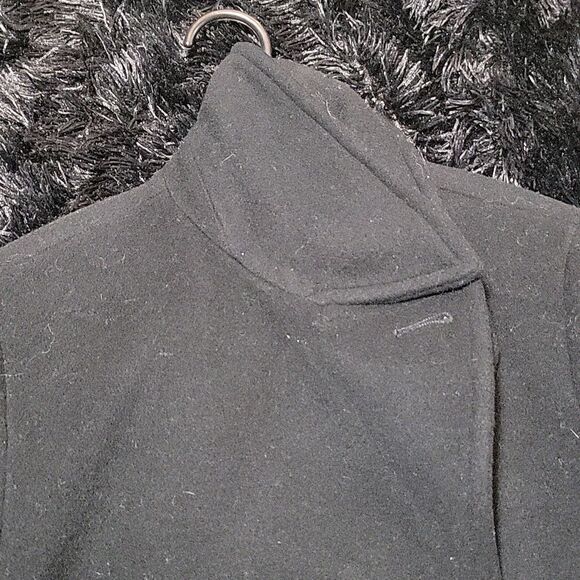 Calvin Klein Black Wool Pea Coat - Picture 8 of 9